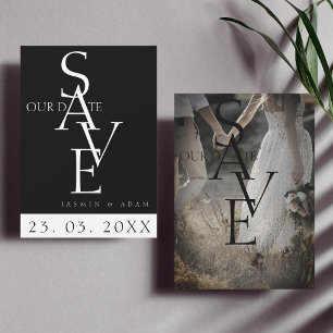 Save The Date Mariage photo simple en noir blanc minimal