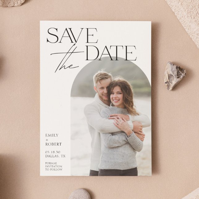 Save The Date Mariage photo simple moderne minimilast Arch (Créateur téléchargé)