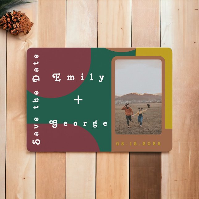 Save The Date Mariage photo Super coloré Abstrait moderne (Créateur téléchargé)