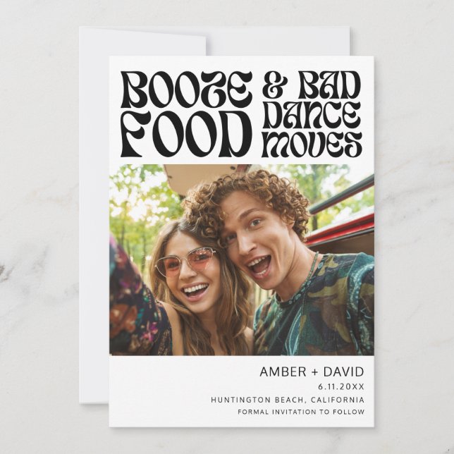 Save The Date Mariage photo Super de Retro's Funny 70 (Devant)