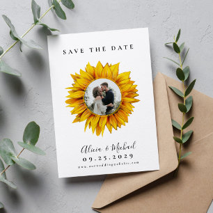 Save The Date Mariage photo tournesol rustique enregistrer la da