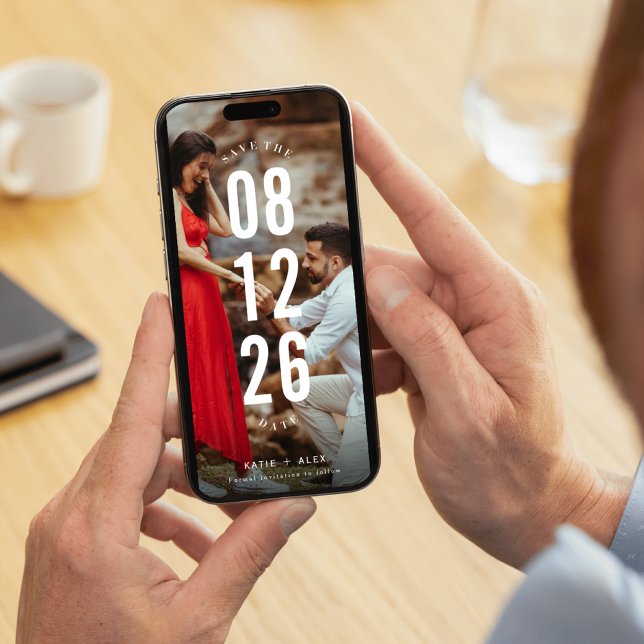 Save The Date Mariage photo unique Enregistrer la date (Unique Photo Wedding Save the Date)