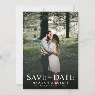 Save The Date Mariage photo vert Emerald moderne