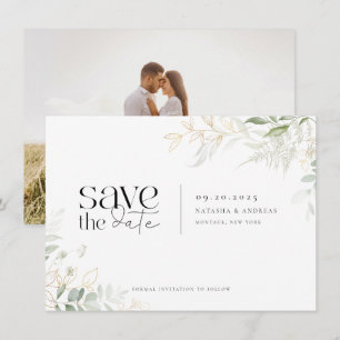 Save The Date Mariage photo Wild Forest Greenery