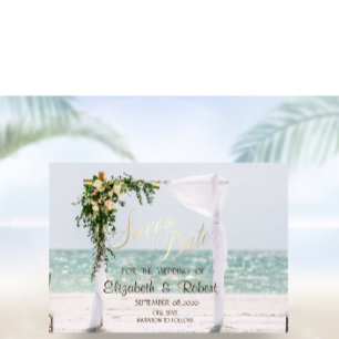 Save The Date Mariage Plage Arbor Floral Économisez La Date