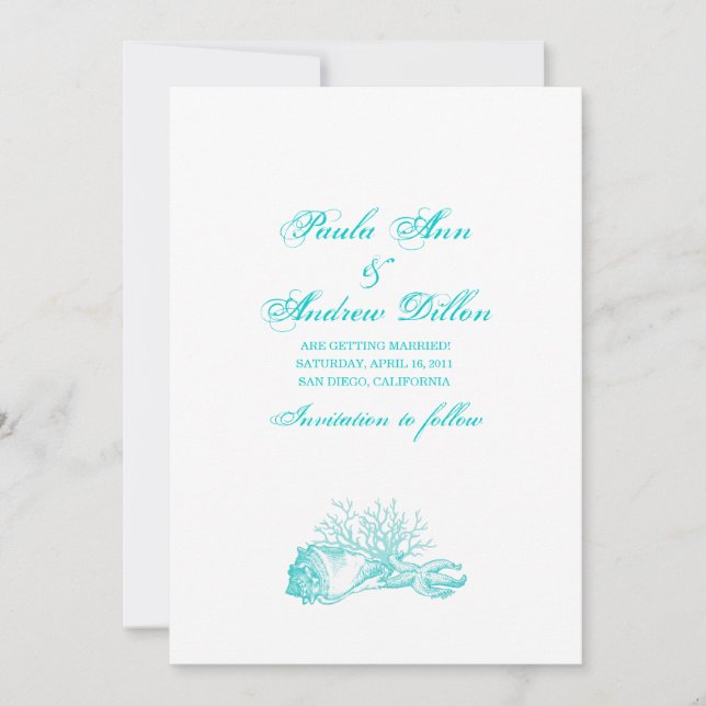 Save The Date Mariage plage Enregistrer la date (Devant)