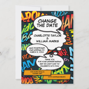 Save The Date Mariage Postponction Comic Book Moderne
