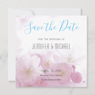 Save The Date Mariage Professionnel Floral Moderne Ciel Bleu