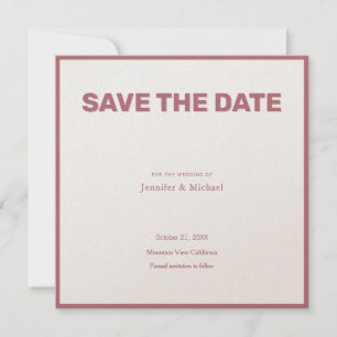Save The Date Mariage professionnel minimaliste Rose couleur or