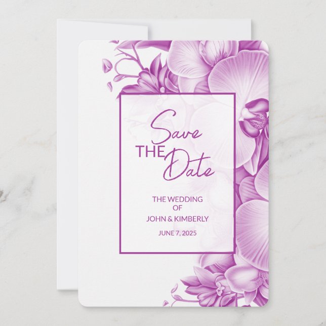 Save The Date Mariage Pruneau Enregistrez la date Quatre Photos  (Devant)