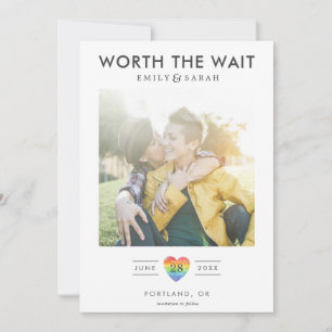 Save The Date Mariage Reporté LGBTQ Enregistrez la Date avec Pho