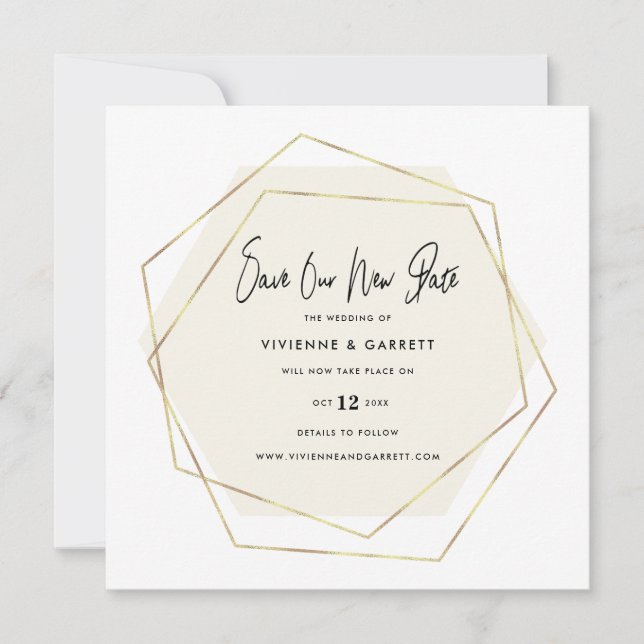 Save The Date Mariage reporté Mariage nouvelle date (Devant)