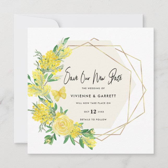 Save The Date Mariage reporté Mariage nouvelle date (Devant)