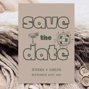 Save The Date Mariage Rétro au Griffonnage Dessiné à la Main Fan
