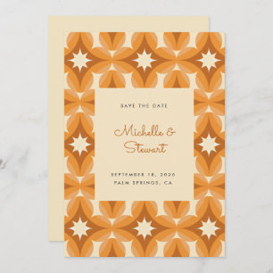 Save The Date Mariage rétro Brown Gras Moderne