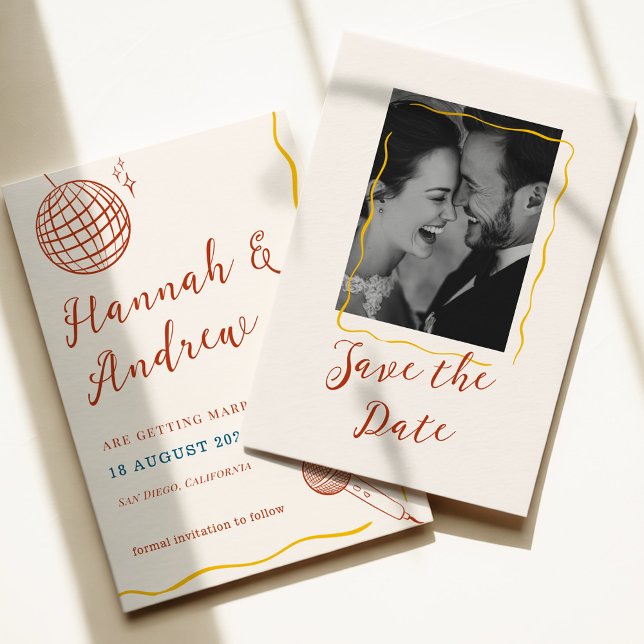 Save The Date Mariage Rétro Disco (Créateur téléchargé)