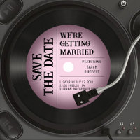 Mariage rétro Vintage rose vigne vinyle record