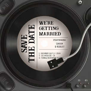 Save The Date Mariage rétro Vintage Vignette Vinyl Record