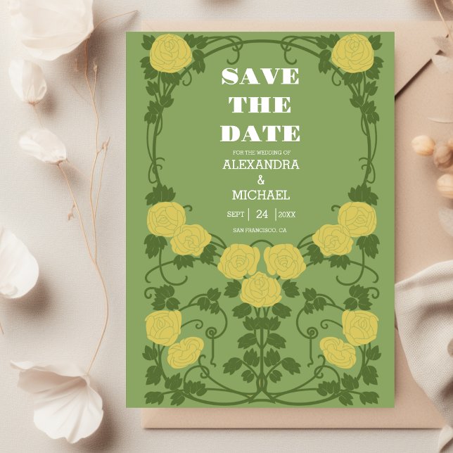 Save The Date Mariage romantique Art Nouveau (Créateur téléchargé)