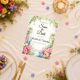 Save The Date Mariage Romantique au Domaine du Jardin Fantaisist