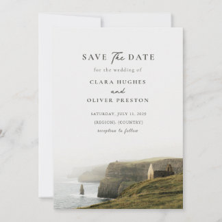 Save The Date Mariage romantique aux falaises irlandaises olive 