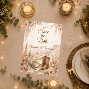 Save The Date Mariage romantique dans le désert occidental