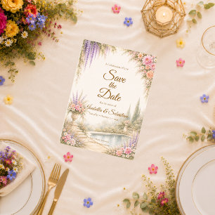 Save The Date Mariage Romantique dans un Jardin