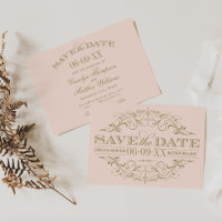 Mariage Romantique Rose Pêche Or Flourish
