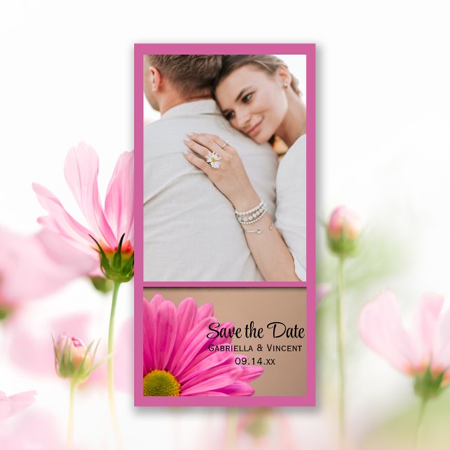 Save The Date Mariage rose Gerber Daisy Enregistrer la date Cart (Créateur téléchargé)