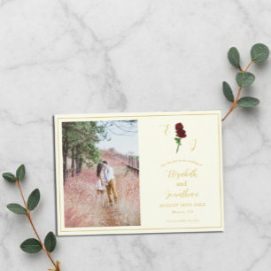 Save The Date Mariage Rose Ivory Gold