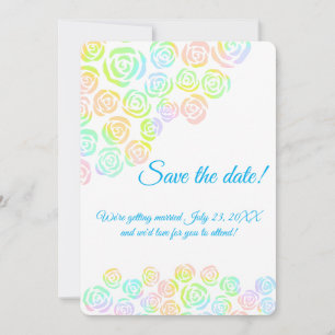 Save The Date Mariage Rose Pastel Rainbow