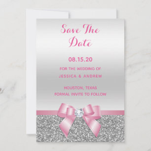 Save The Date Mariage rose romantique élégant de parties