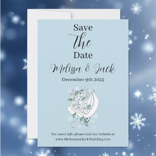 Save The Date Mariage Roses de Dragon Fantastiques Blanches d'Hi