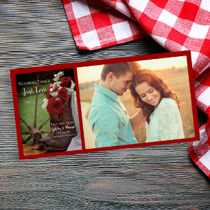 Save The Date Mariage Russe Red Roses et Boots Cowboy