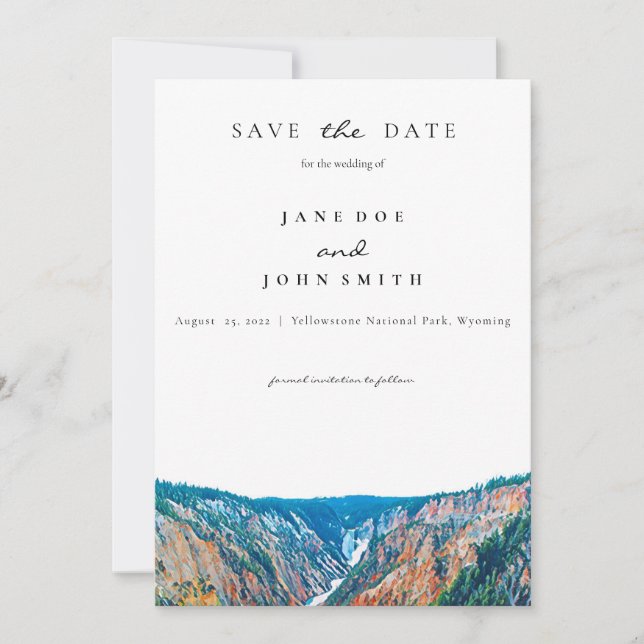 Save The Date Mariage Rustic Mountains (Devant)