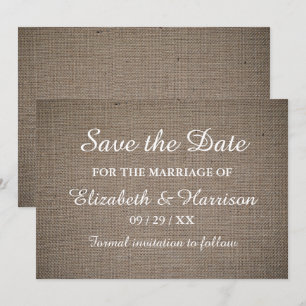 Save The Date Mariage Rustique Burlap