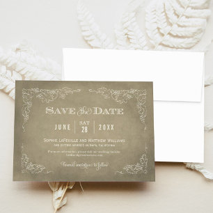 Save The Date Mariage rustique Champagne Or Vigne Vignoble