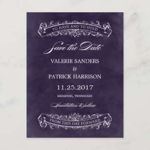 Save The Date Mariage rustique Chic Sauvez La Date - Violet