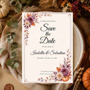 Save The Date Mariage rustique d'automne