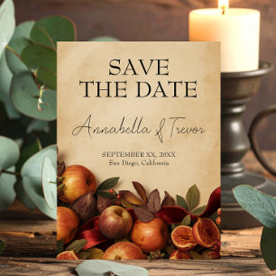 Save The Date Mariage rustique d'automne avec pommes et figues