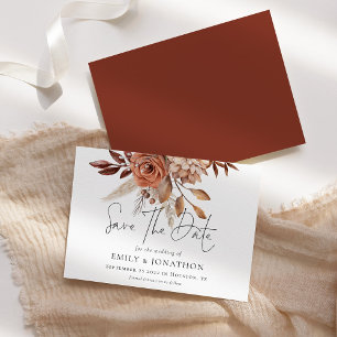 Save The Date Mariage Rustique de fleurs en terre cuite