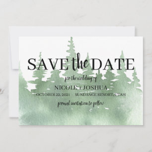 Save The Date Mariage rustique de la forêt d'aquarelle Enregistr