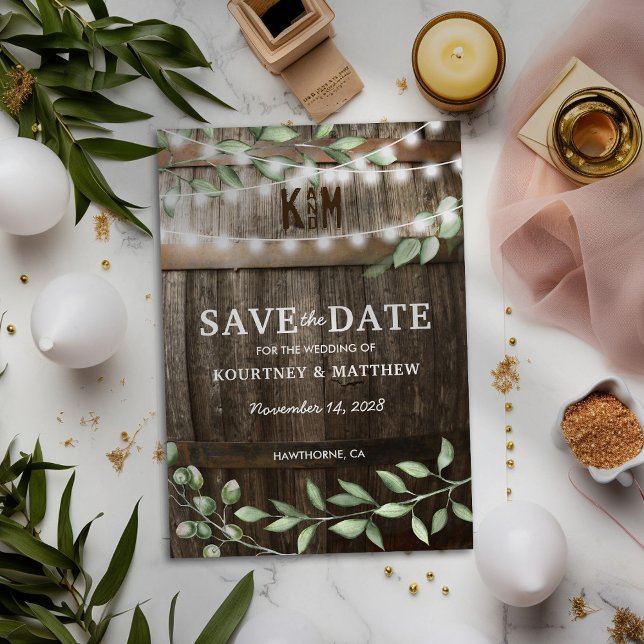 Save The Date Mariage rustique Greener Enregistrer la date (Créateur téléchargé)