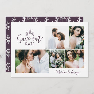 Save The Date mariage rustique multi-photo moderne