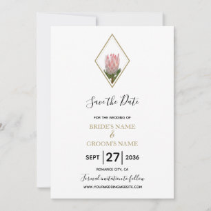 Save The Date Mariage Rustique Roi Protea Enregistrer La Date