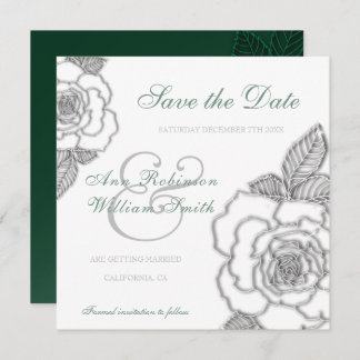 Save The Date Mariage rustique rose vert émeraude