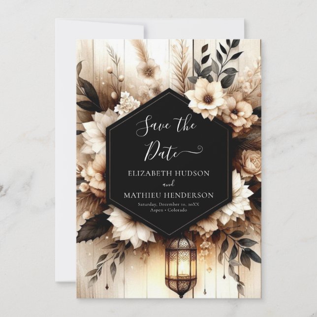 Save The Date Mariage rustique simple à imprimer (Devant)