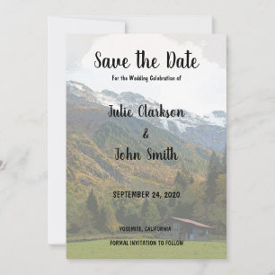 Save The Date Mariage rustique Vintage Mountain Enregistrer la d