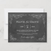 Mariage rustique vintage sur tableau noir