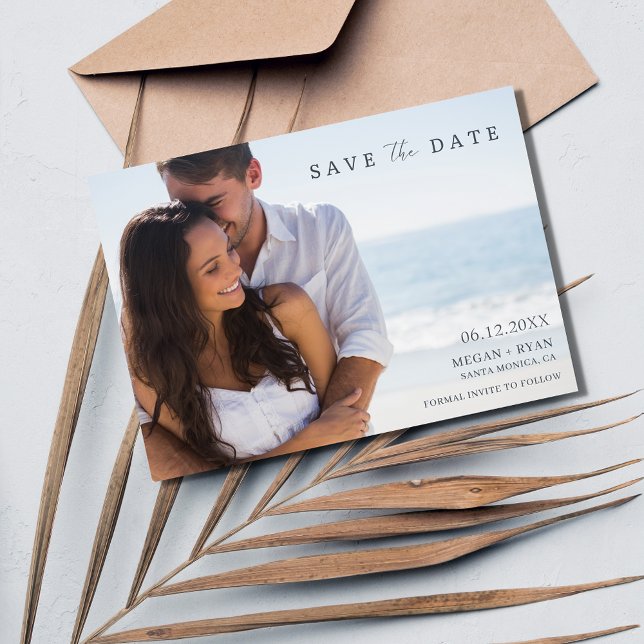Save The Date Mariage simple à la plage photo (Créateur téléchargé)